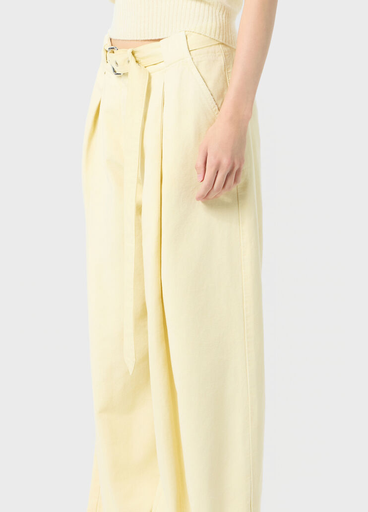 Wide-leg canvas trousers with belt  Blumarine - large image number 2