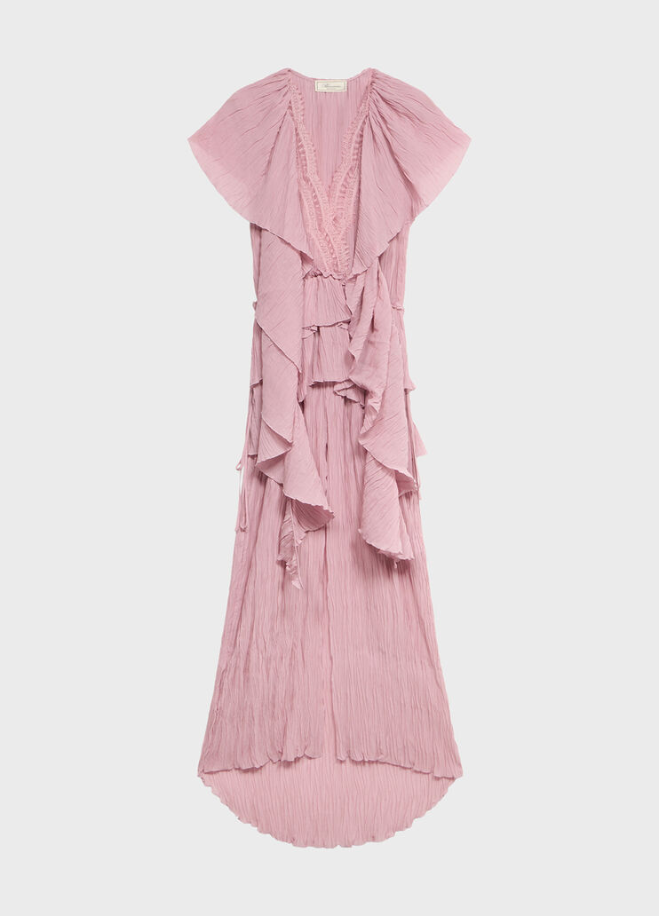 Long pleated georgette dress with lace insert  Blumarine - medium