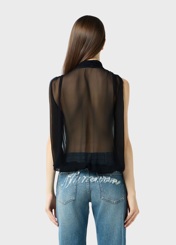 Georgette wrap top with pussy-bow  Blumarine - large image number 1