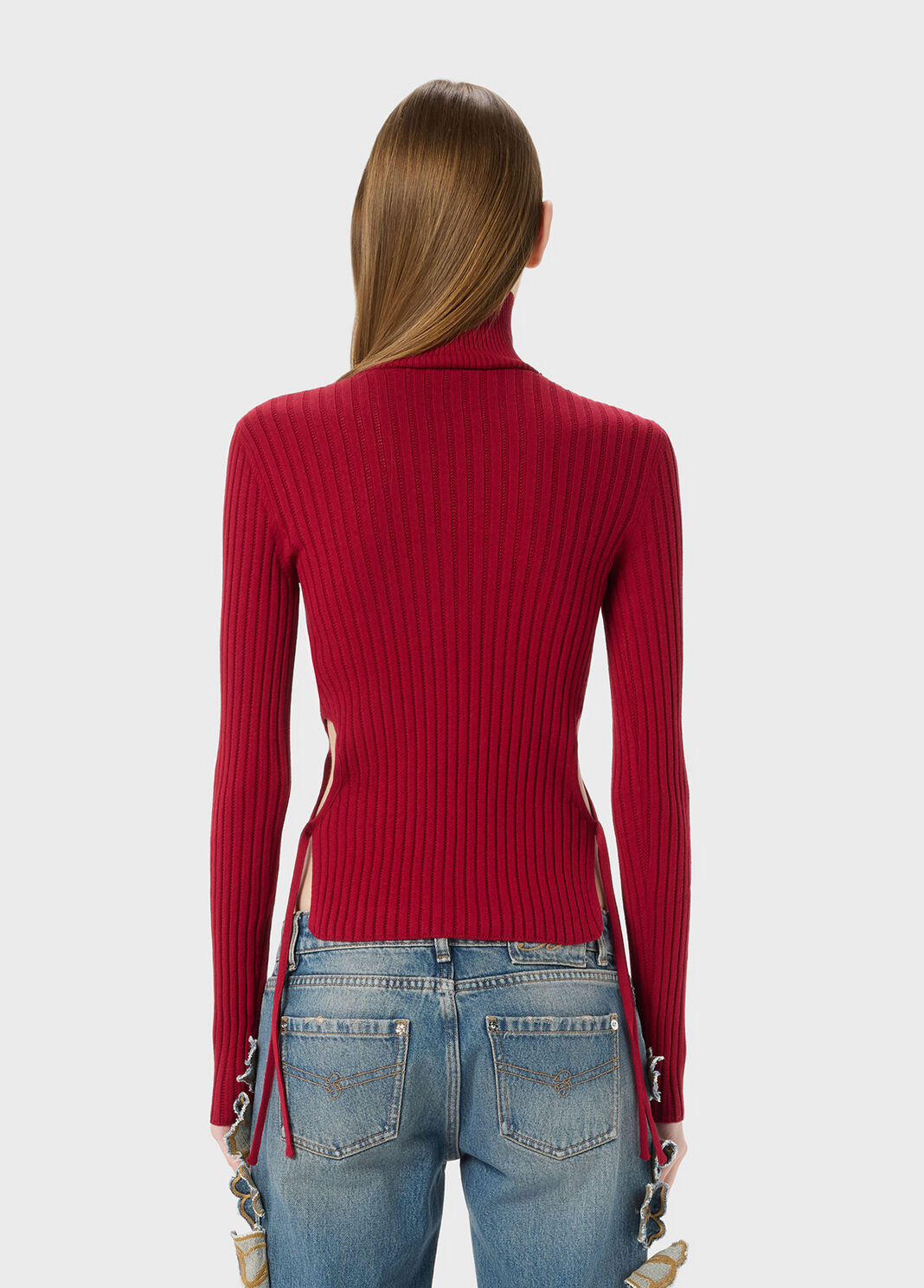 Ribbed top with cut-out and ties  Blumarine - large image number 1