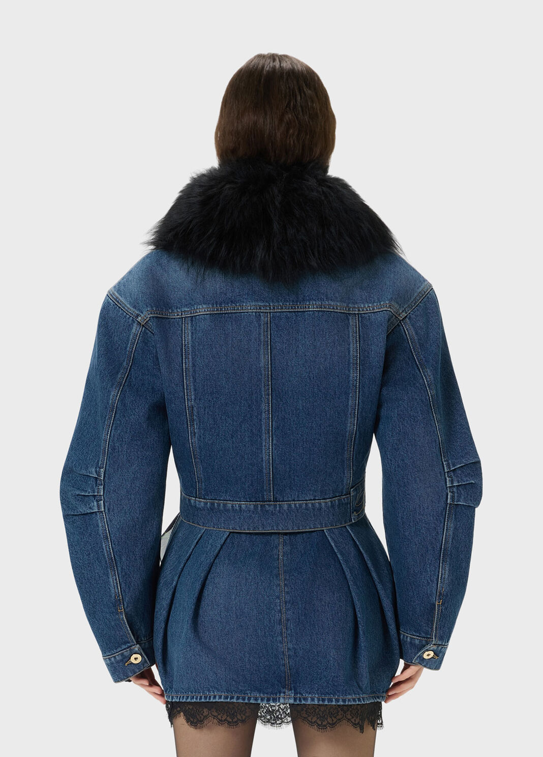 Denim jacket with fur collar  Blumarine - large image number 1