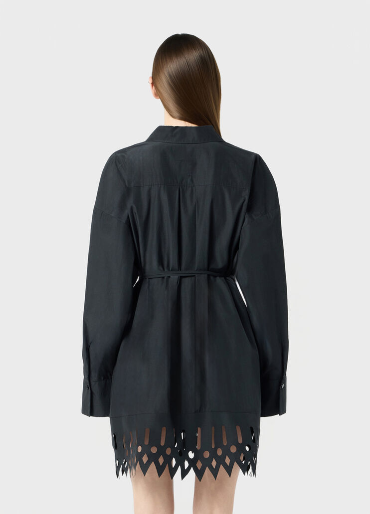 Taffeta shirt dress with openwork embroidery  Blumarine - large image number 1