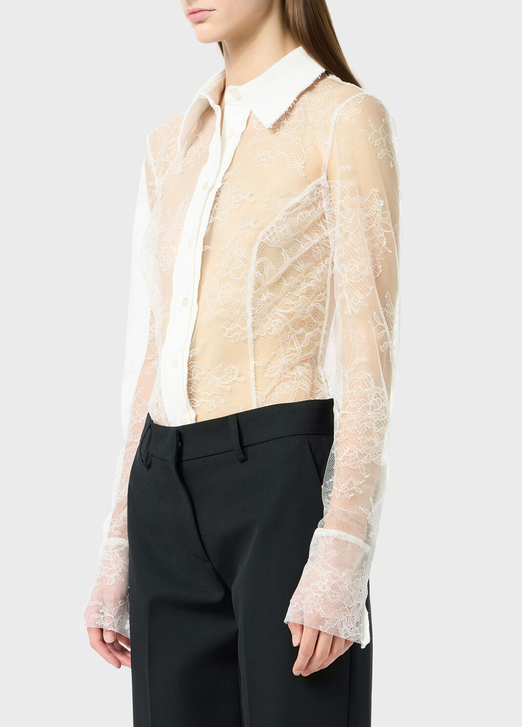 Valenciennes lace body-shirt with denim inserts  Blumarine - large image number 2