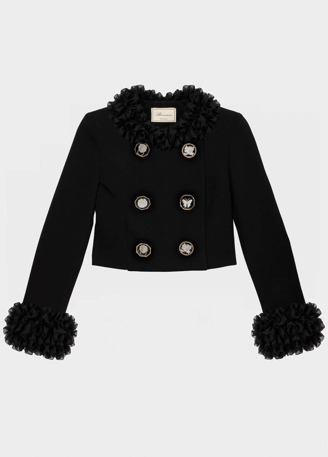 Veste crois&eacute;e en cady &agrave; boutons bijoux  Blumarine - large image number 4