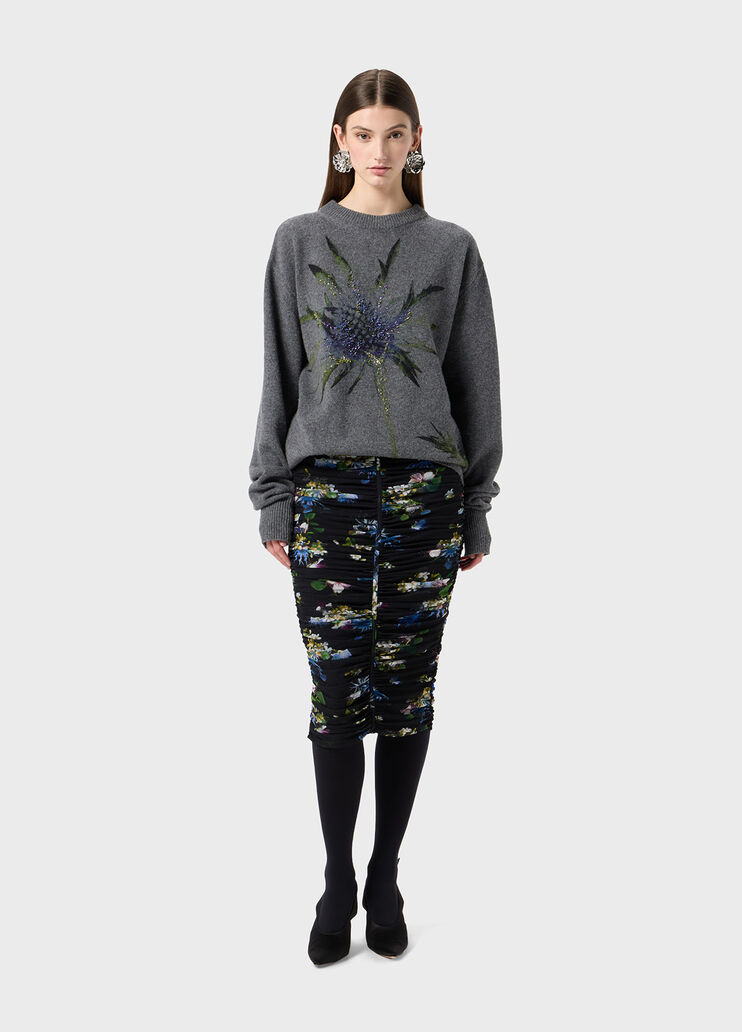 Wool printed pullover with embroidery  Blumarine - large image number 3