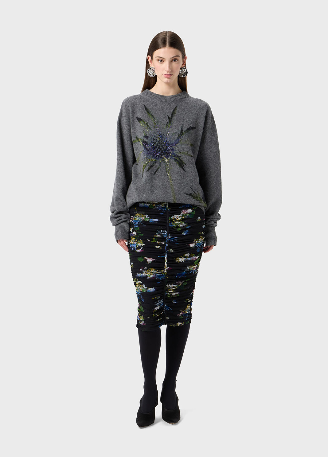 Wool printed pullover with embroidery  Blumarine - large image number 3