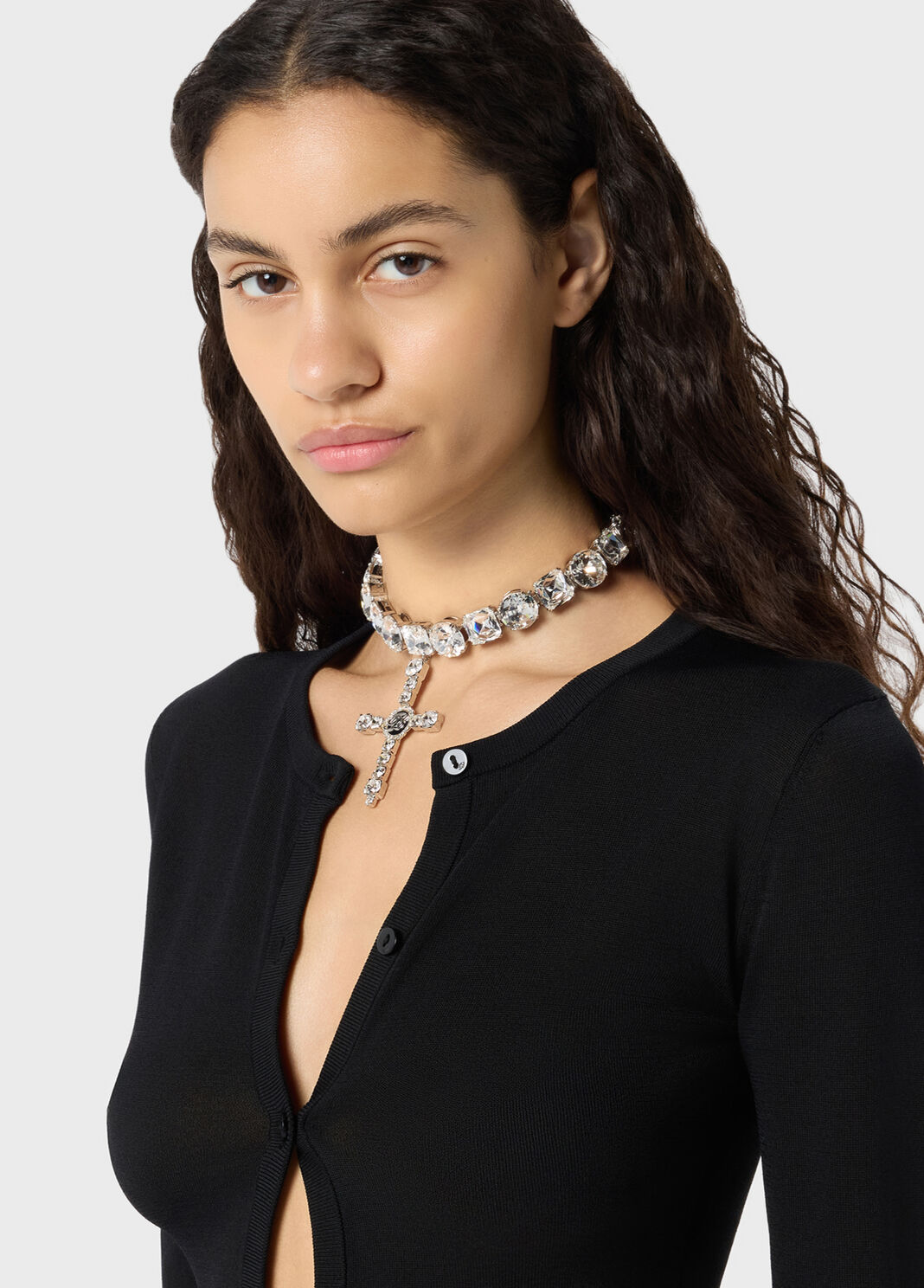 Metall-Choker mit Glasfassungen und Anh&auml;nger  Blumarine - large image number 0