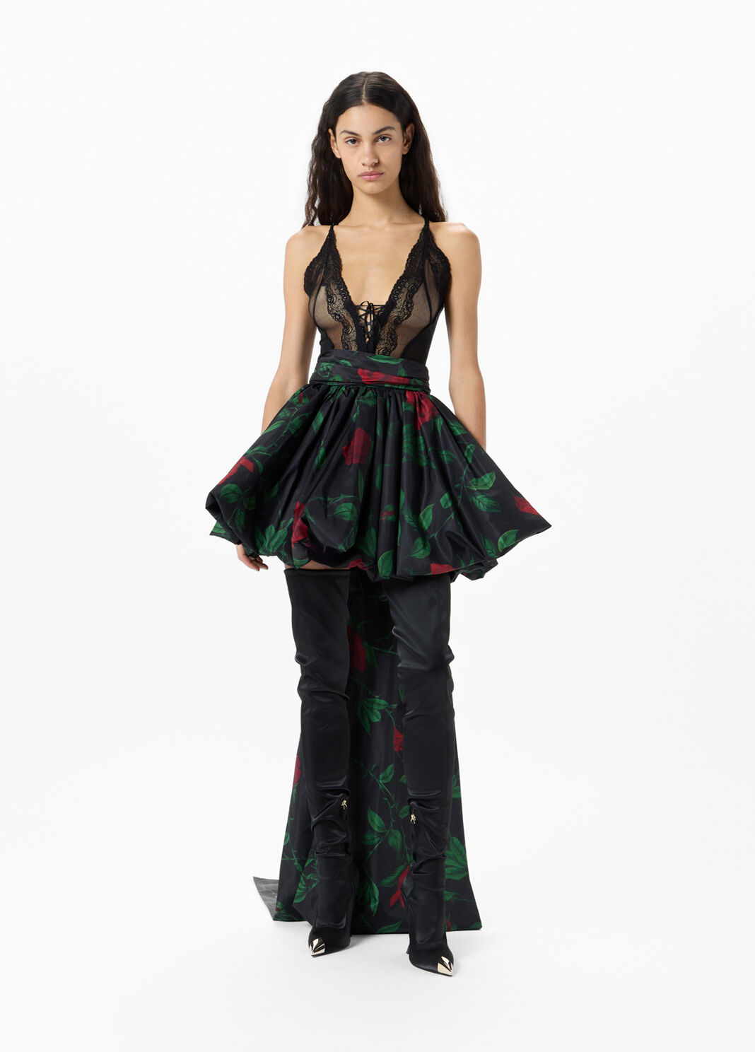 Short printed taffeta skirt with bow  Blumarine - large image number 3