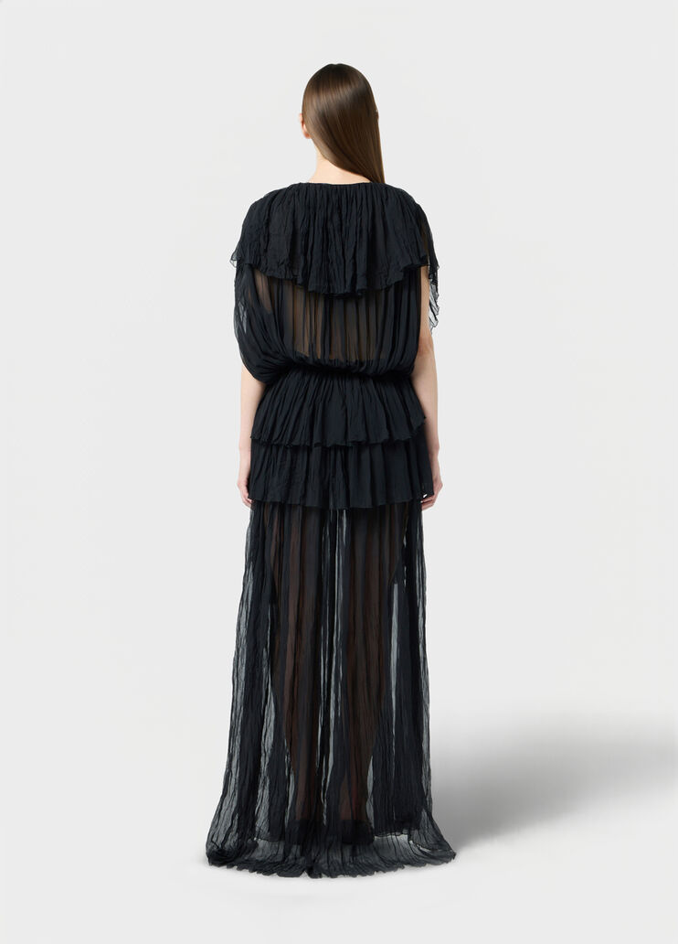 Long pleated georgette dress with lace insert  Blumarine - large image number 1