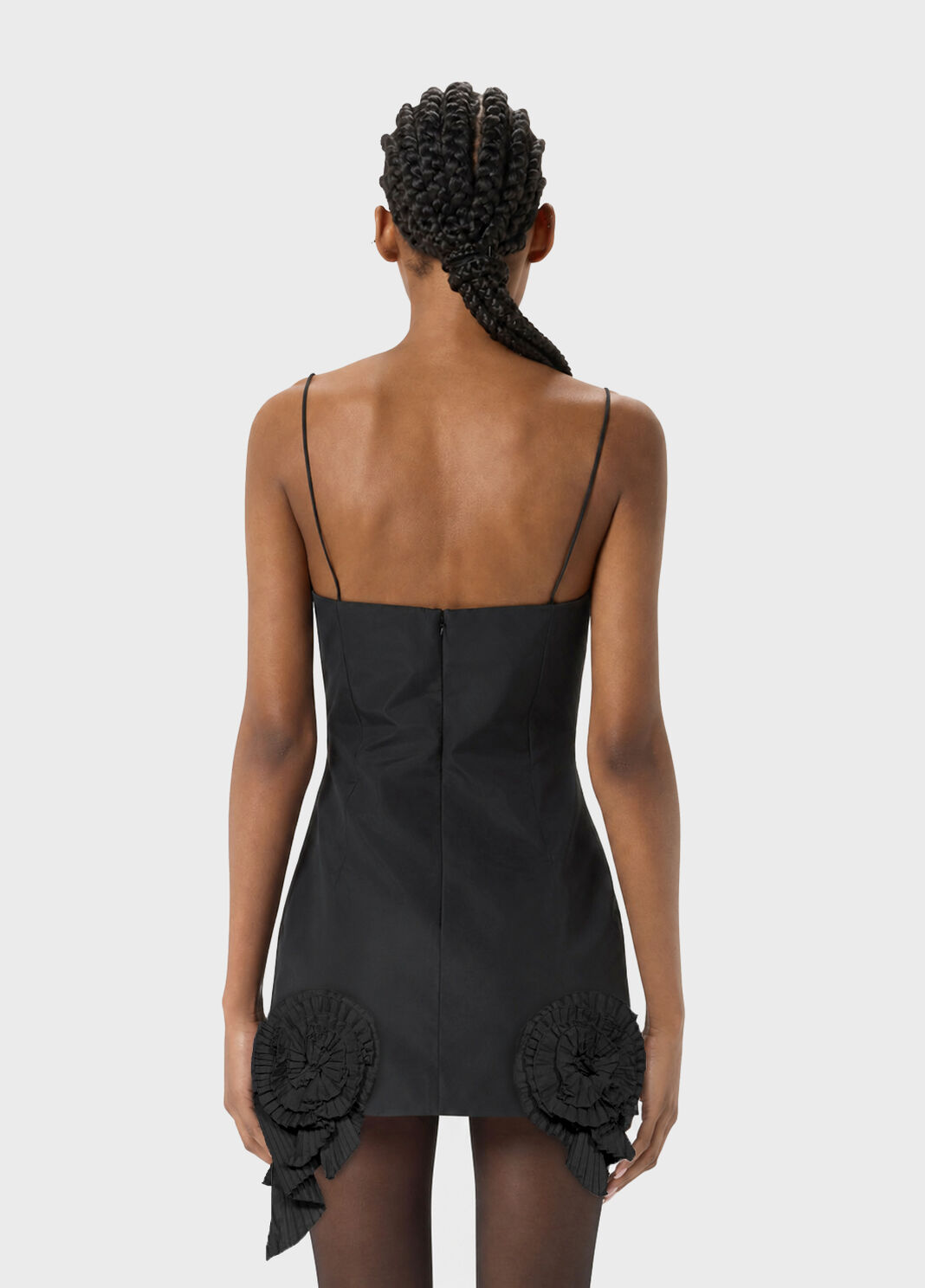 Short taffeta dress with pleated roses  Blumarine - large image number 1