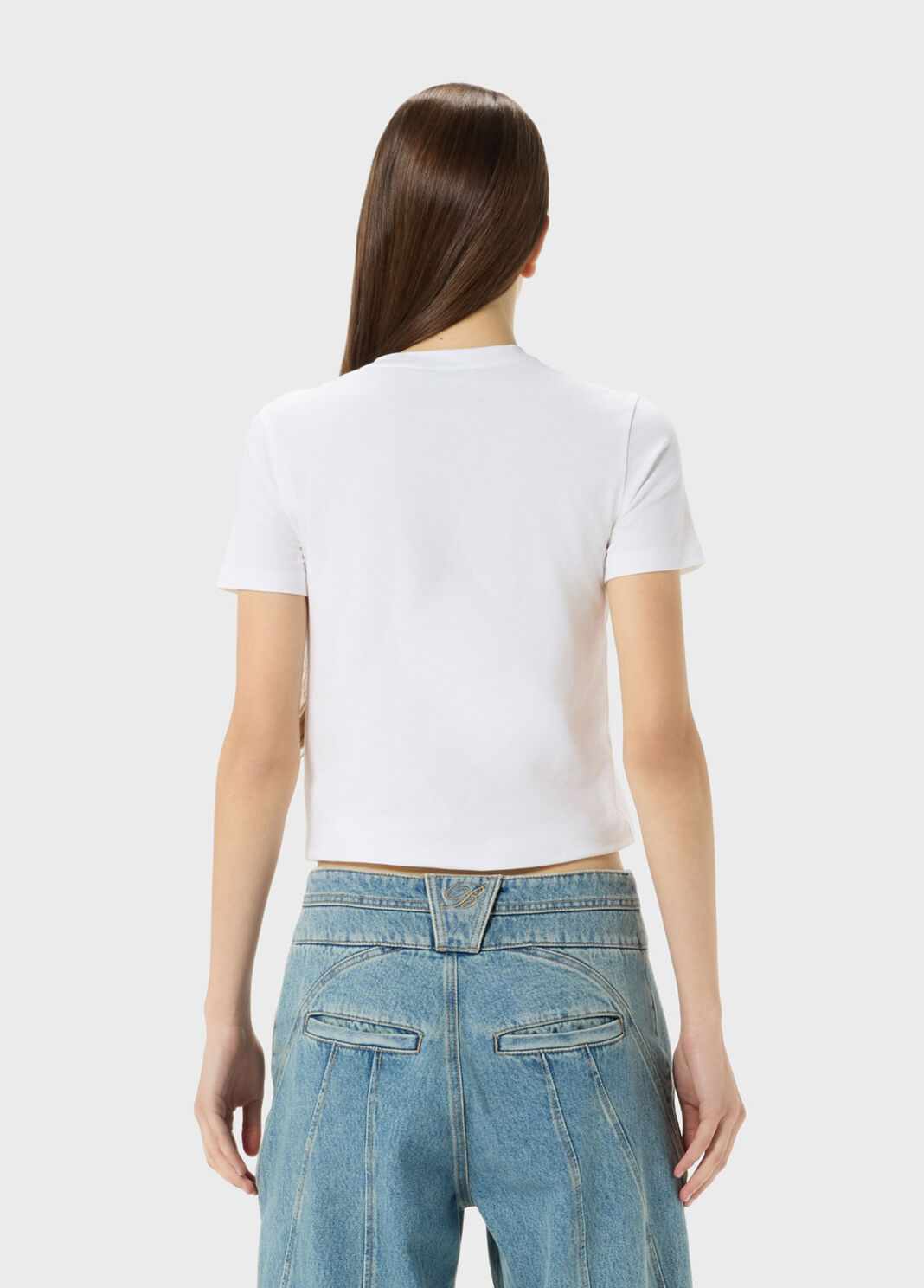 Jersey T-shirt with rhinestone embroidery  Blumarine - large image number 1