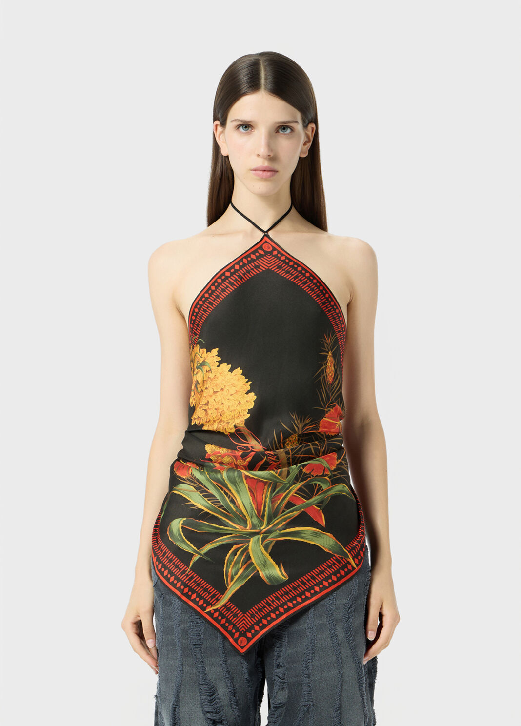 Printed twill scarf top  Blumarine - large image number 0