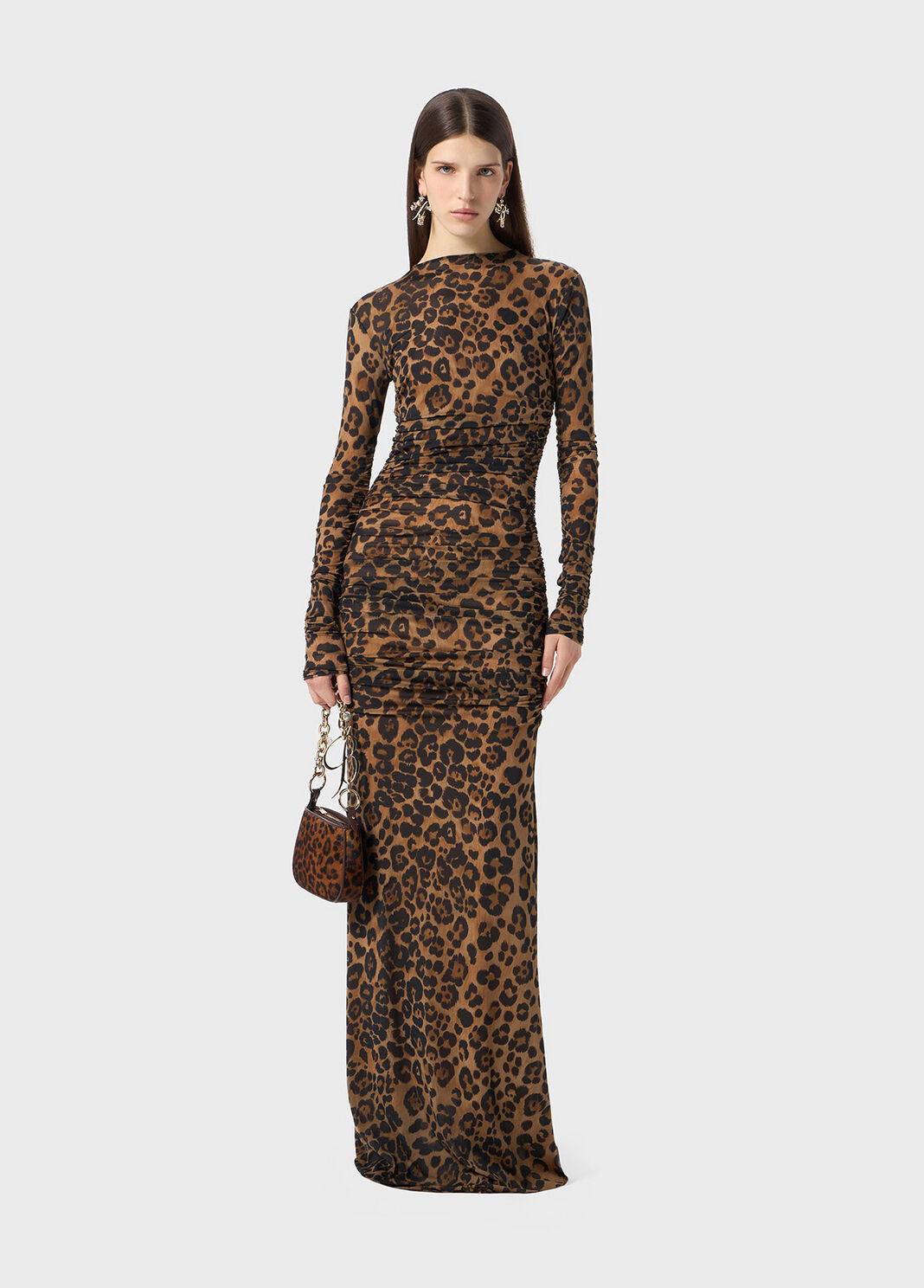 Long second-skin jersey dress with animal print  Blumarine - large image number 3