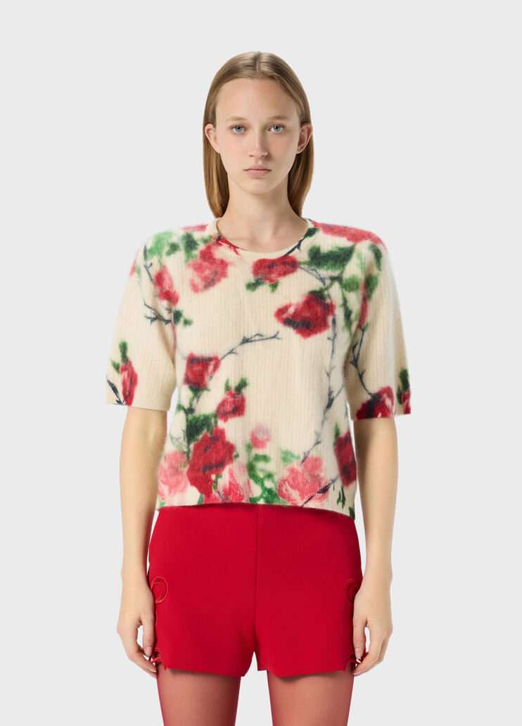 Printed rib-knit cashmere and wool jumper  Blumarine - medium