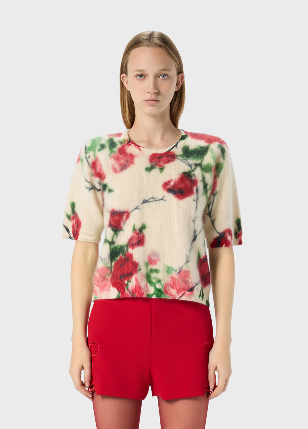 Printed rib-knit cashmere and wool jumper  Blumarine - large image number 0