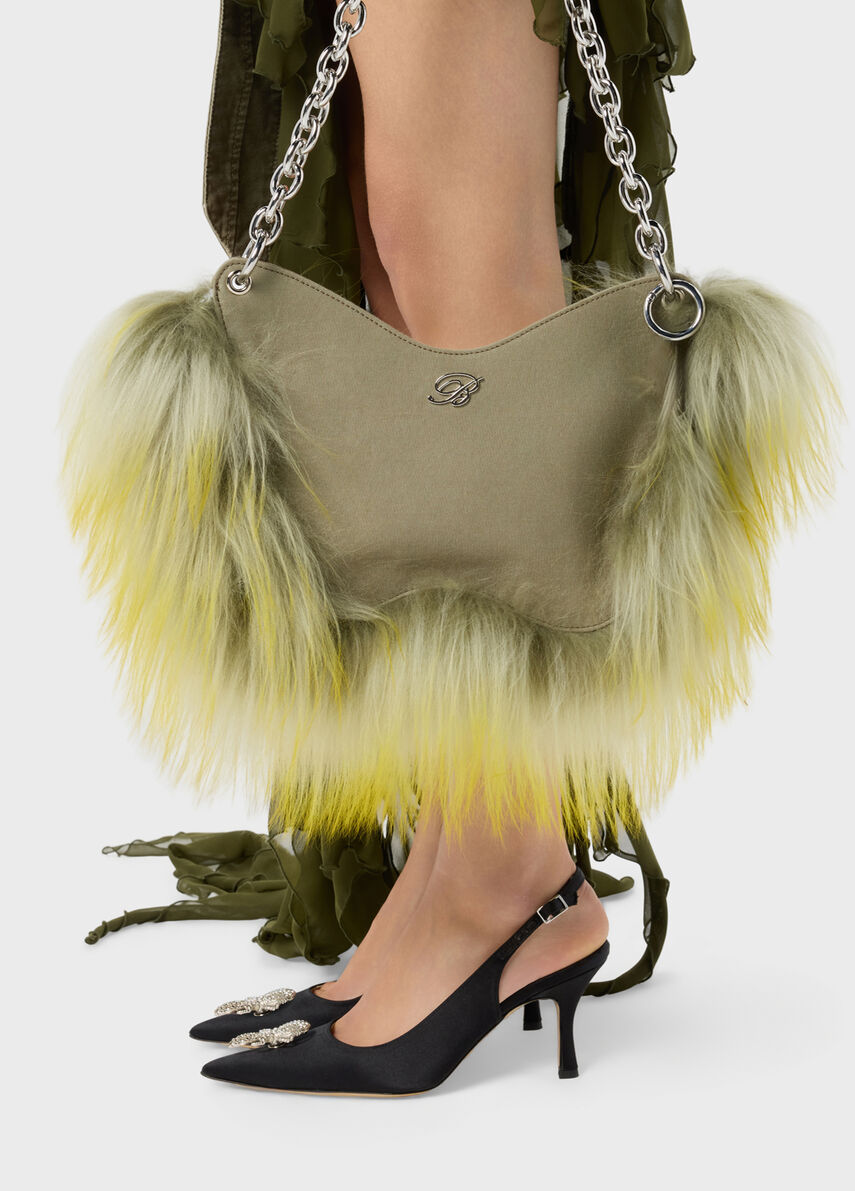 Large Butterfly Bag with Fur - Blumarine