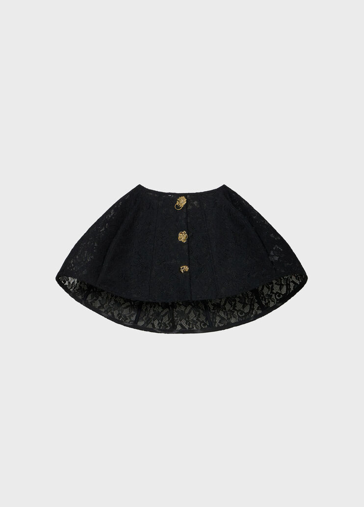 Rebrod&eacute; lace skirt with bejewelled buttons  Blumarine - medium