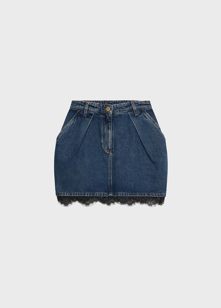 Kurzer Rock aus Denim mit Spitze  Blumarine - medium