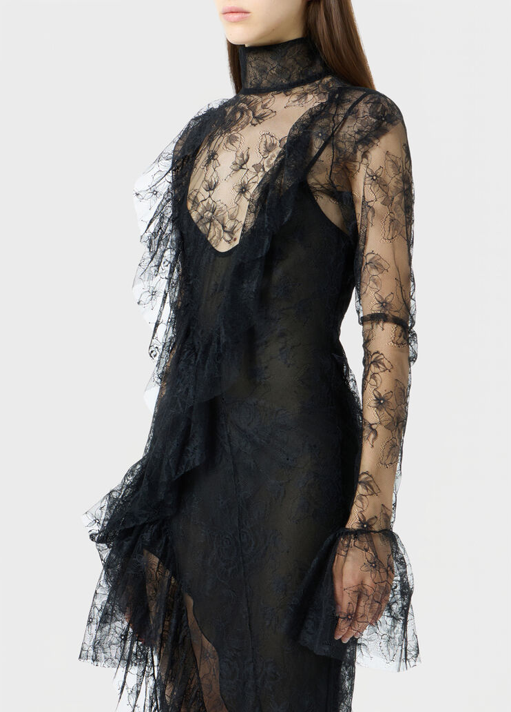 Abito midi in Pizzo Chantilly con volant  Blumarine - large image number 2