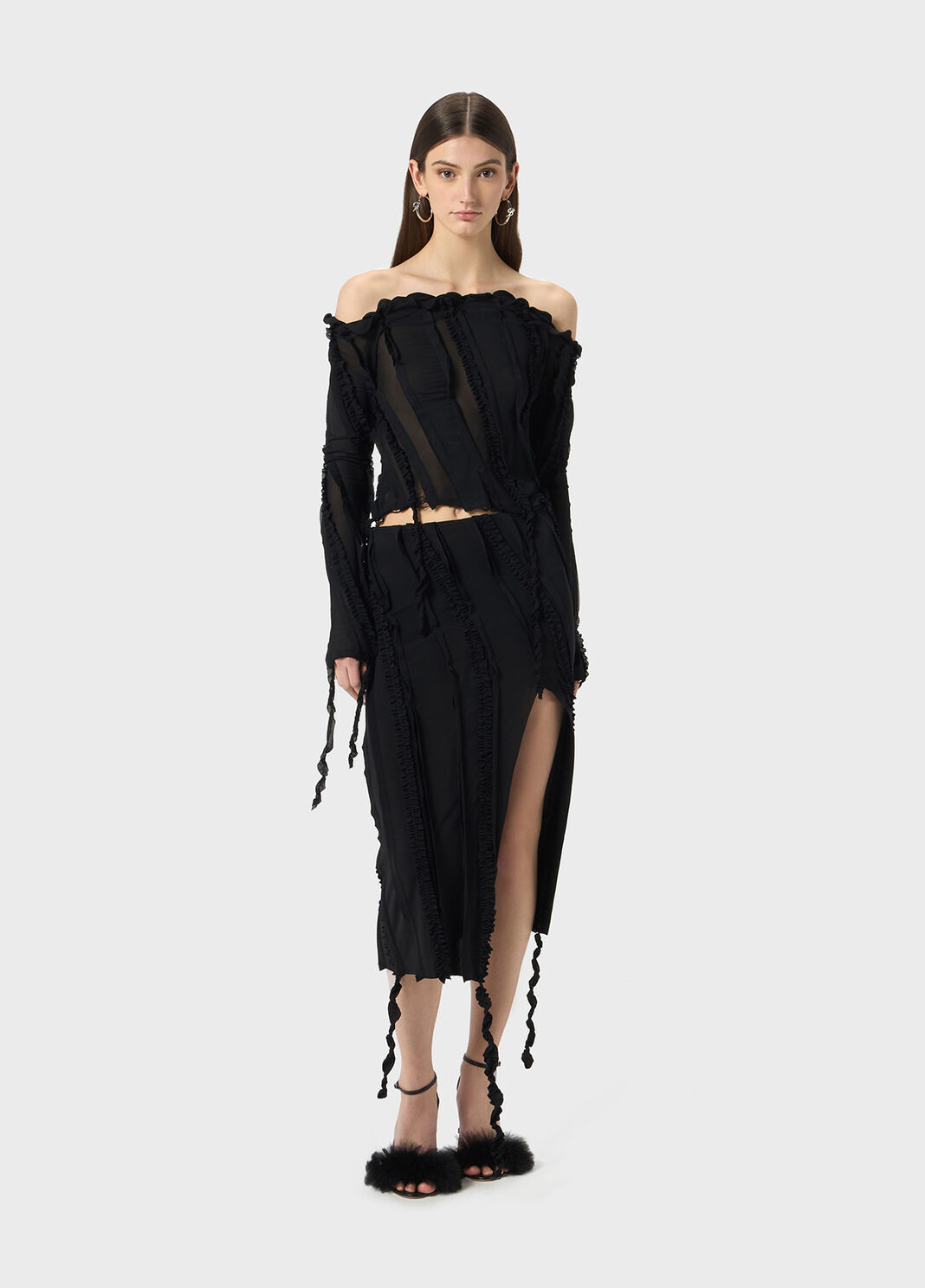 Falda midi de punto con volantes  Blumarine - large image number 3