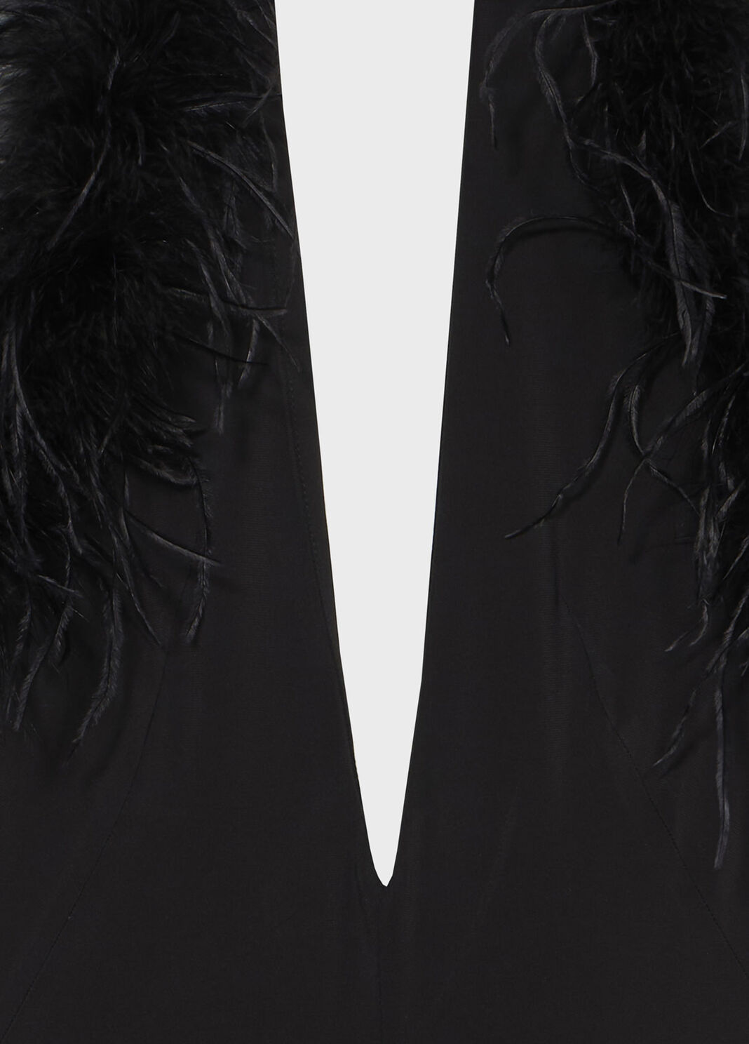 Long jersey dress with deep neckline and marabou details  Blumarine - large image number 6