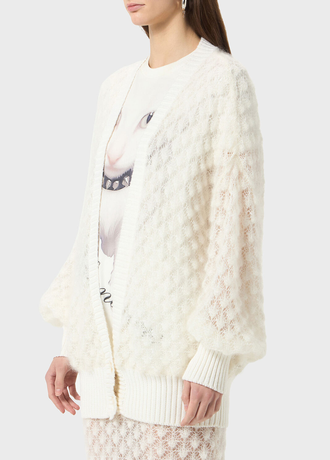 Strickjacke over mit spitzenstich  Blumarine - large image number 2