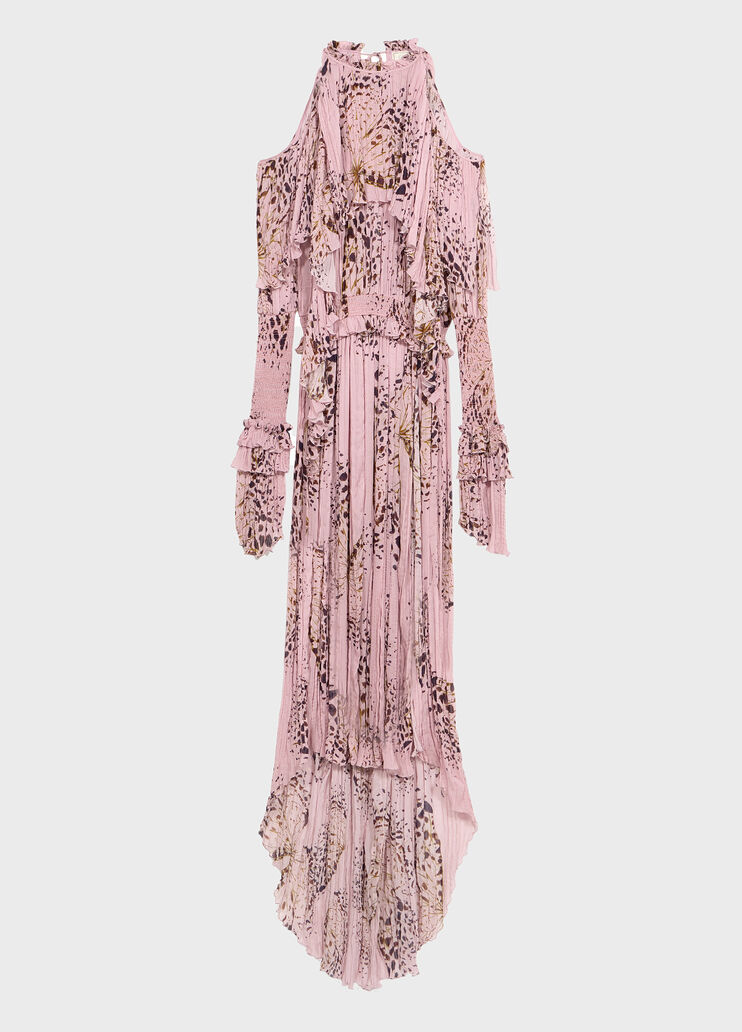 Long printed pliss&eacute; georgette dress  Blumarine - medium