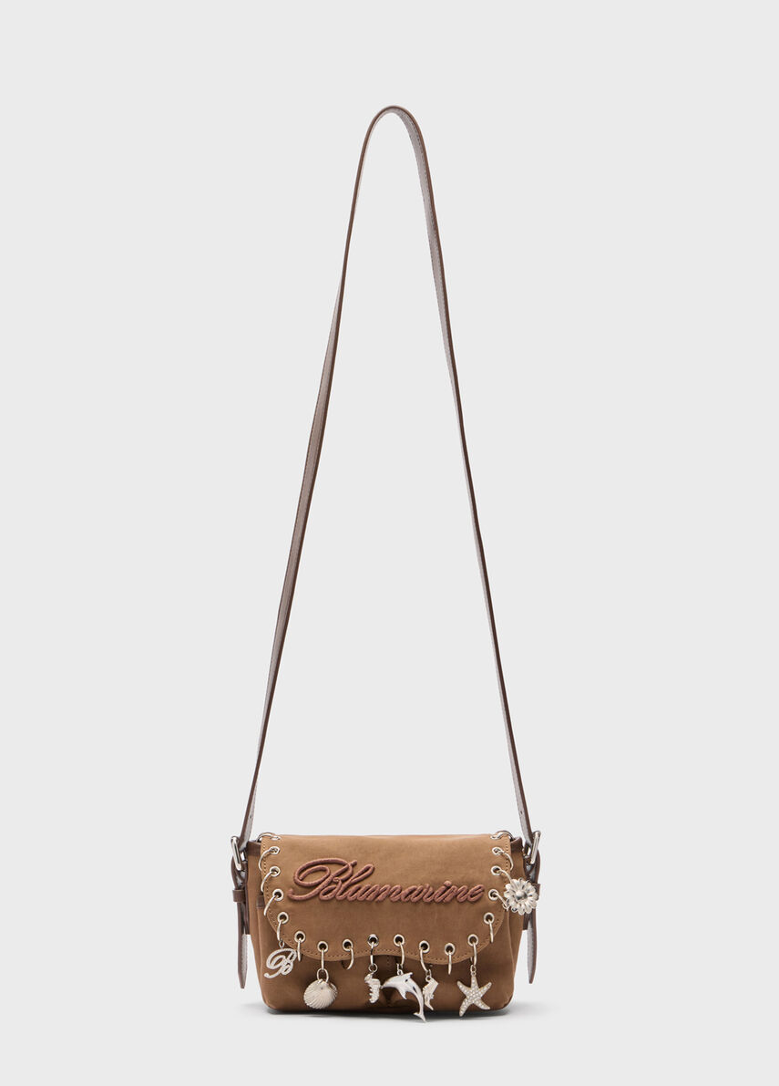 Mini messenger shoulder bag with charm - Blumarine