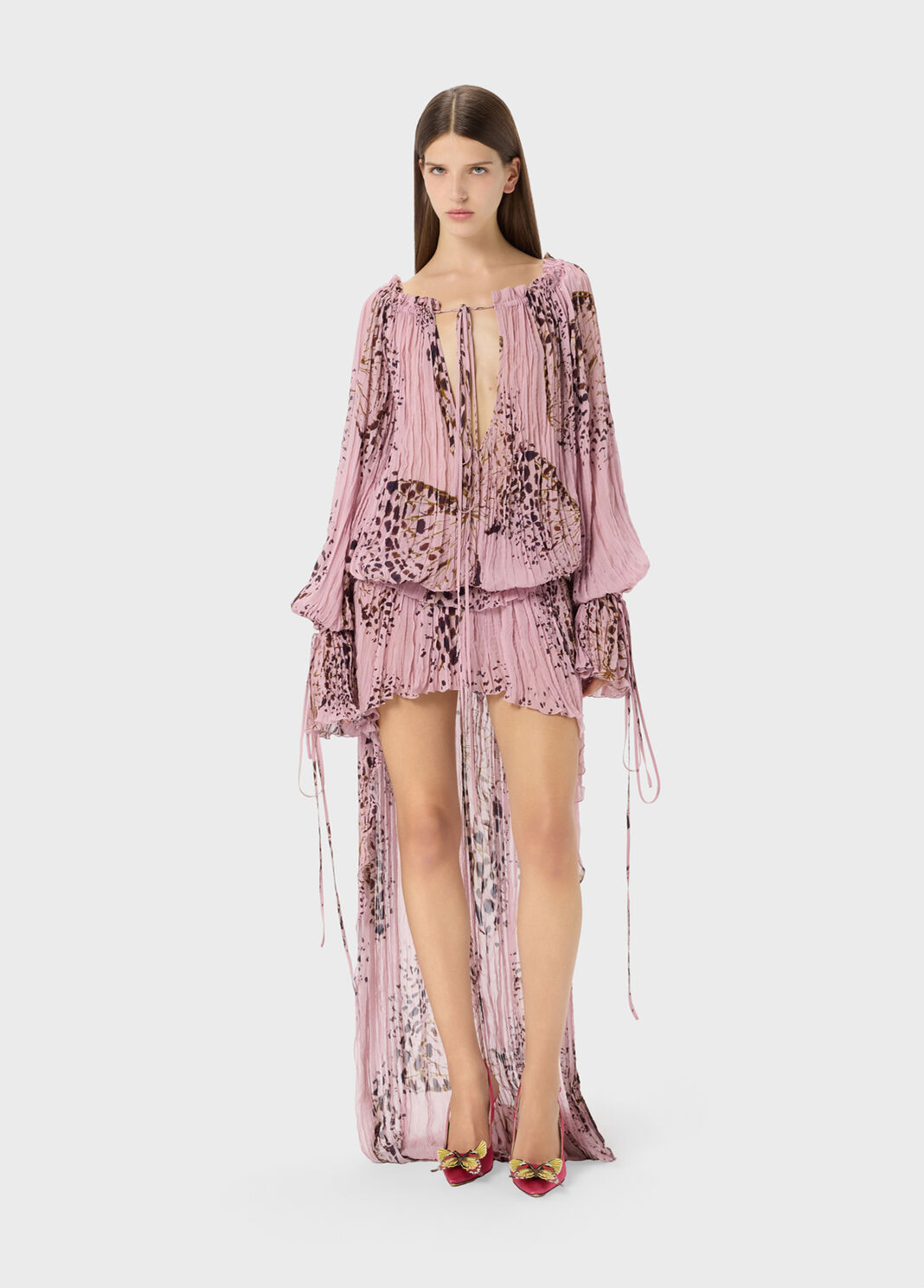 Blusa in georgette pliss&eacute; a stampa  Blumarine - large image number 3