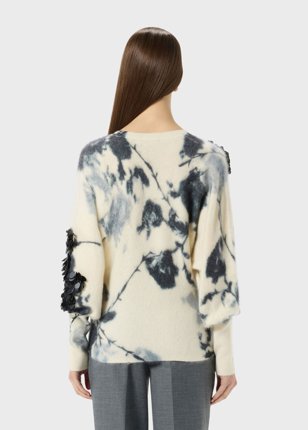 Cashmere and wool jumper with 3D flower print  Blumarine - large image number 1