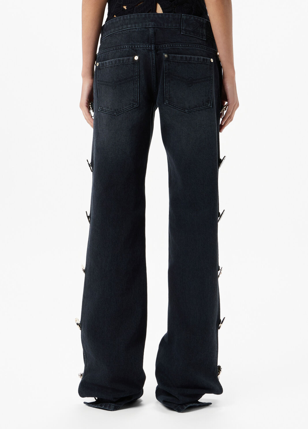 Wide-leg jeans with jewel buttons  Blumarine - large image number 1