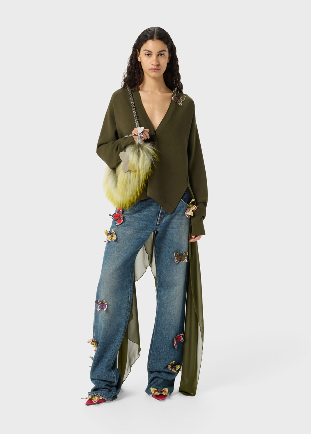 Knit Cardigan with Embroidery and Swallow Tails  Blumarine - large image number 3