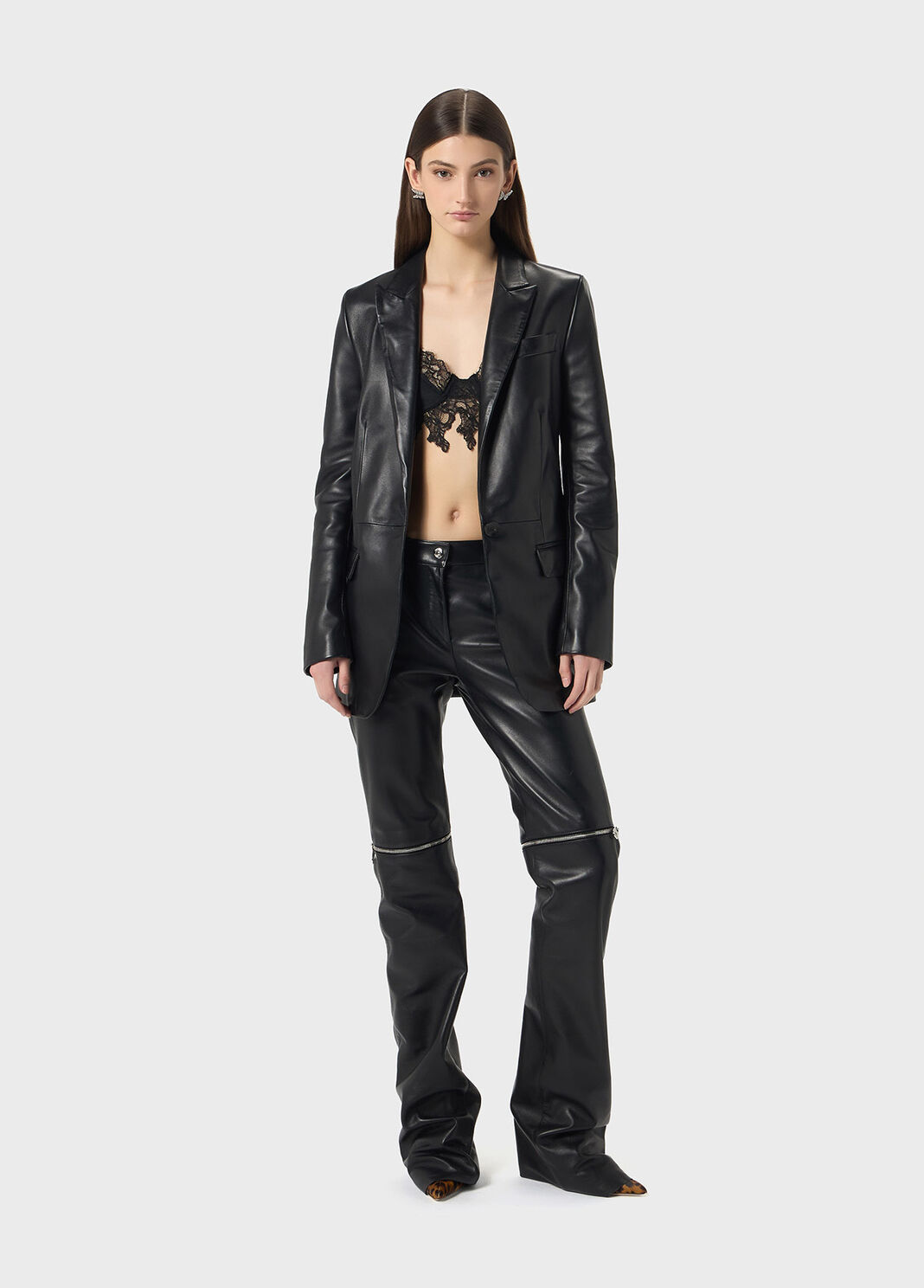 Plong&eacute; leather jacket  Blumarine - large image number 3