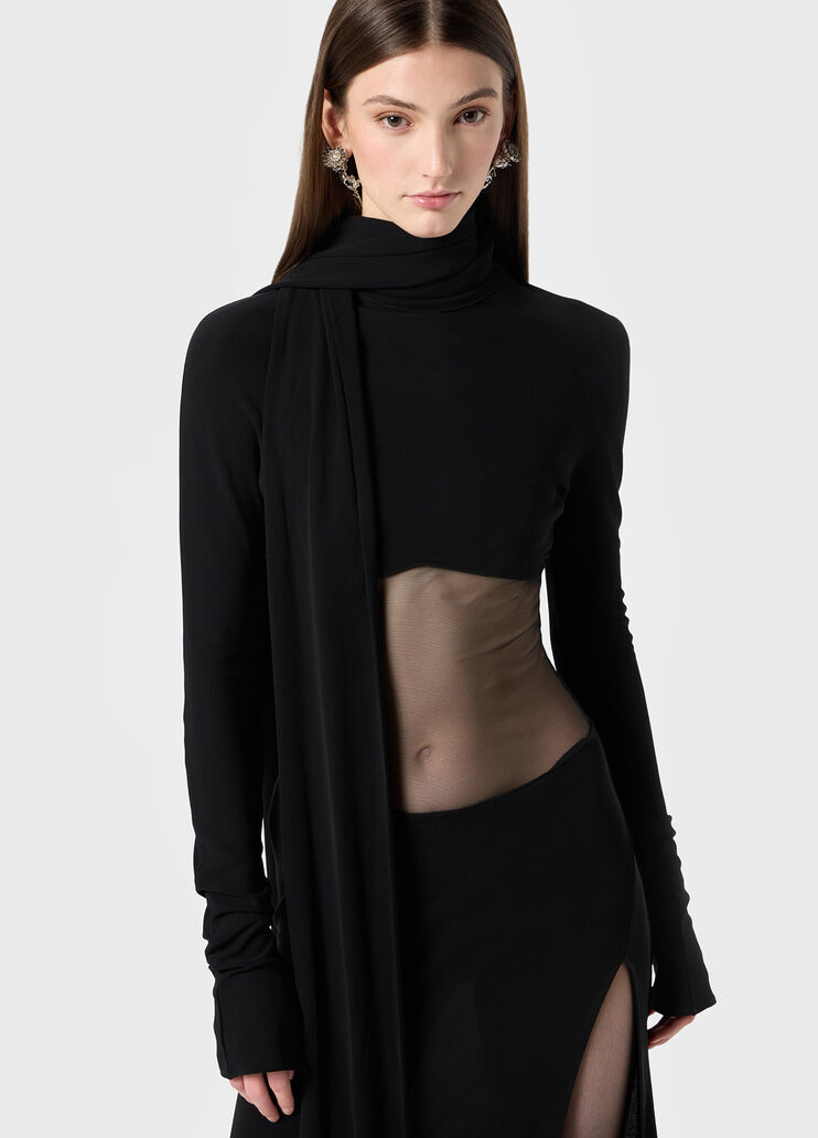 Long jersey dress with tulle insert  Blumarine - large image number 2