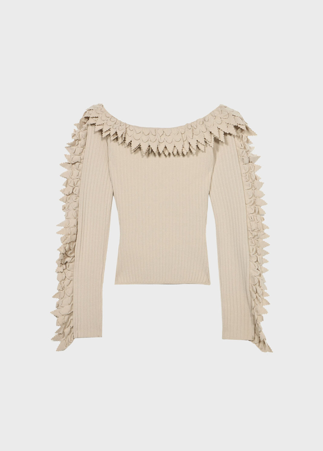 Gerippter Pullover mit gewellten Volants  Blumarine - large image number 5
