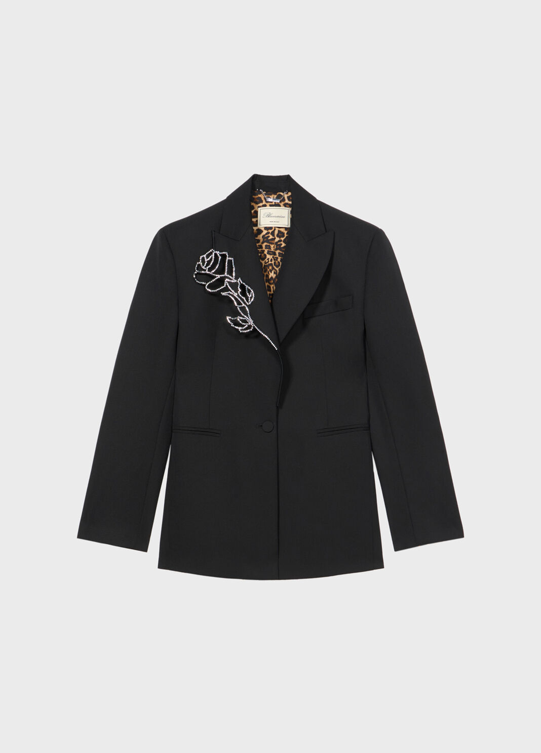 Wool jacket with laser-cut embroidery and rhinestones  Blumarine - large image number 4