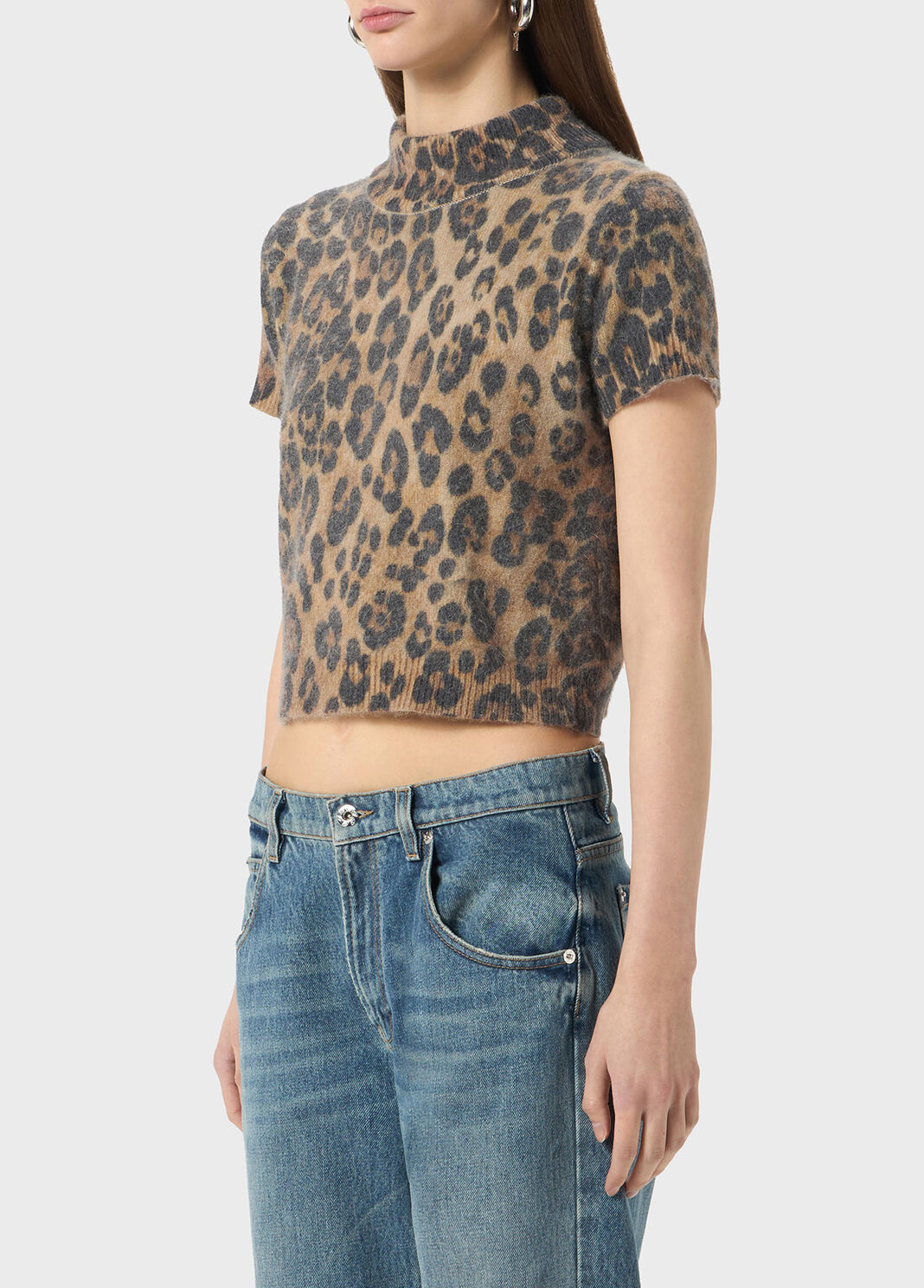 Grandad neck sweater with animal-print  Blumarine - large image number 2