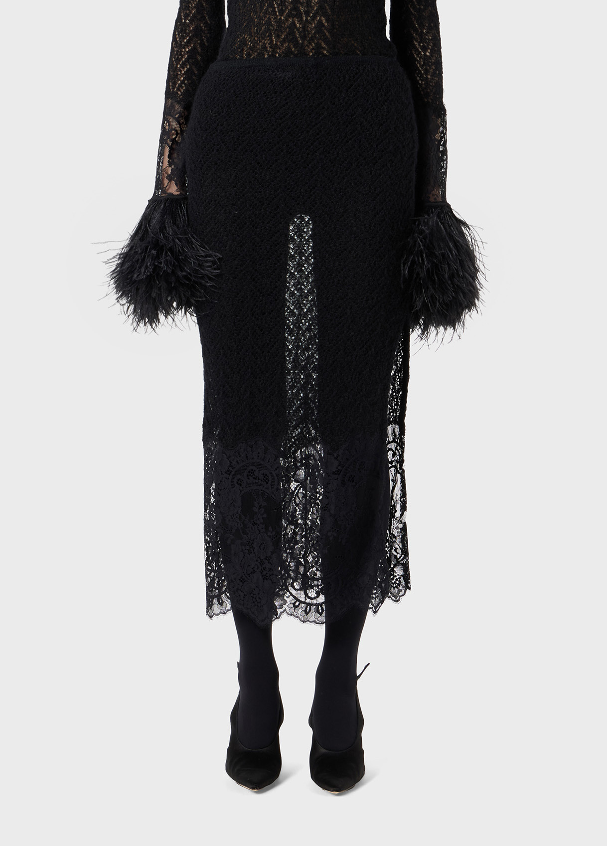 Knitted midi skirt with lace - Blumarine