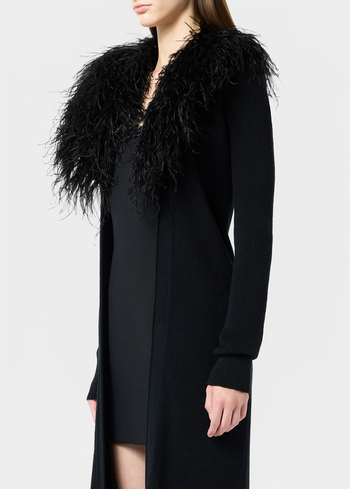 Blumarine ファー付き ニット ブラック E-A522M608AN0990-3-N.jpeg