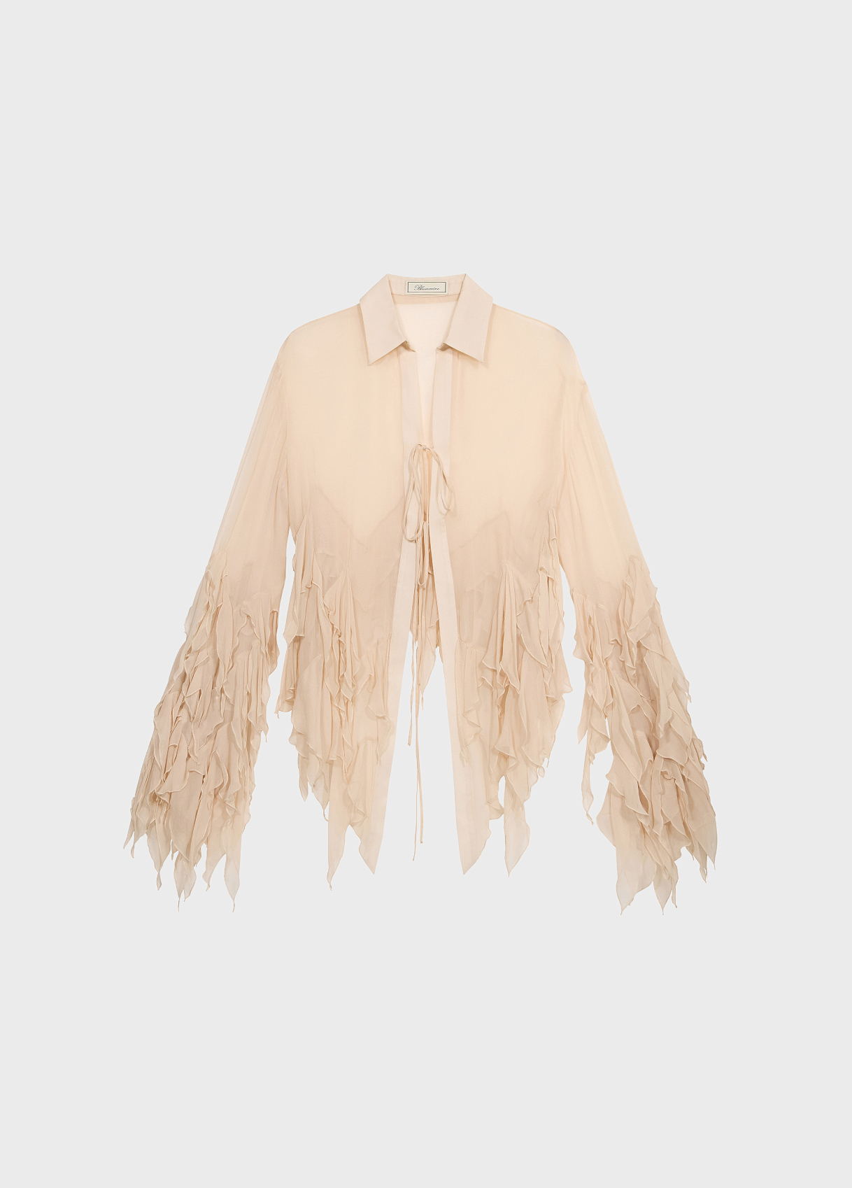 Asymmetric georgette blouse with ruffles - Blumarine