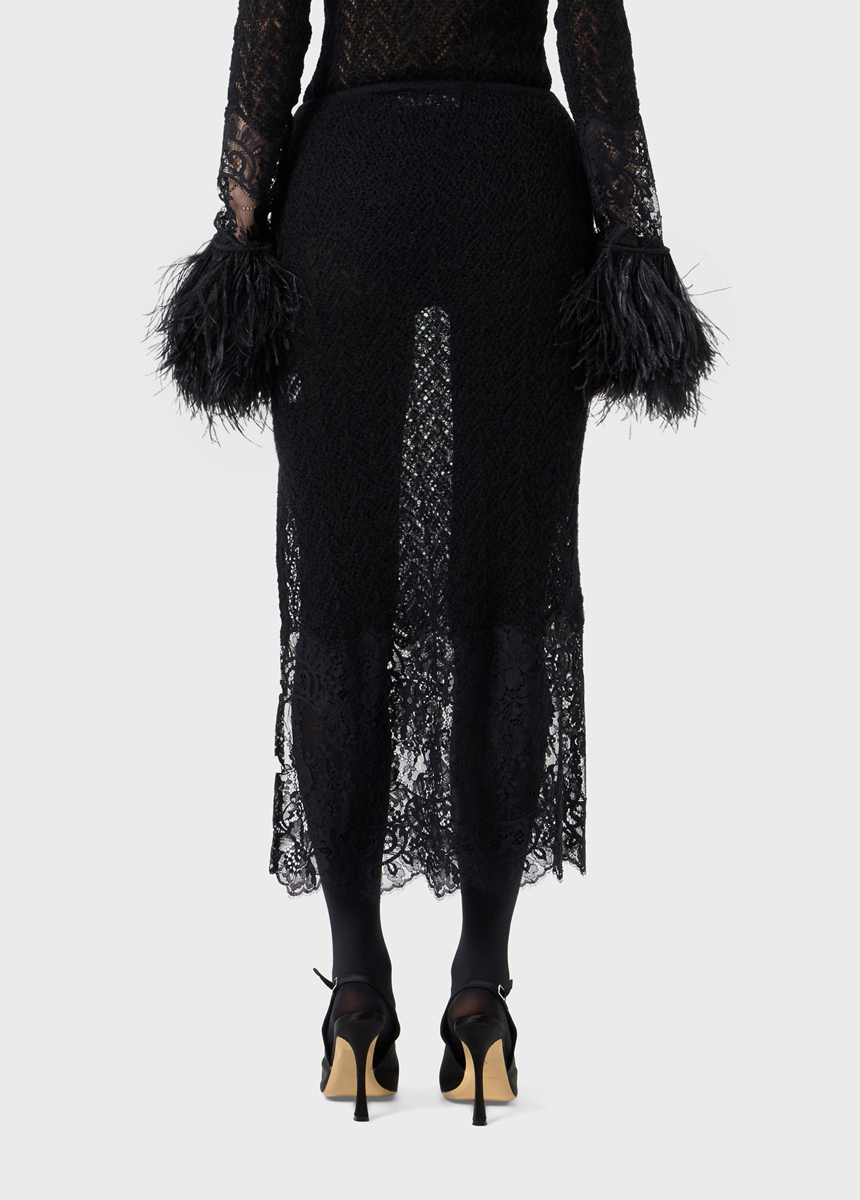 Knitted midi skirt with lace - Blumarine