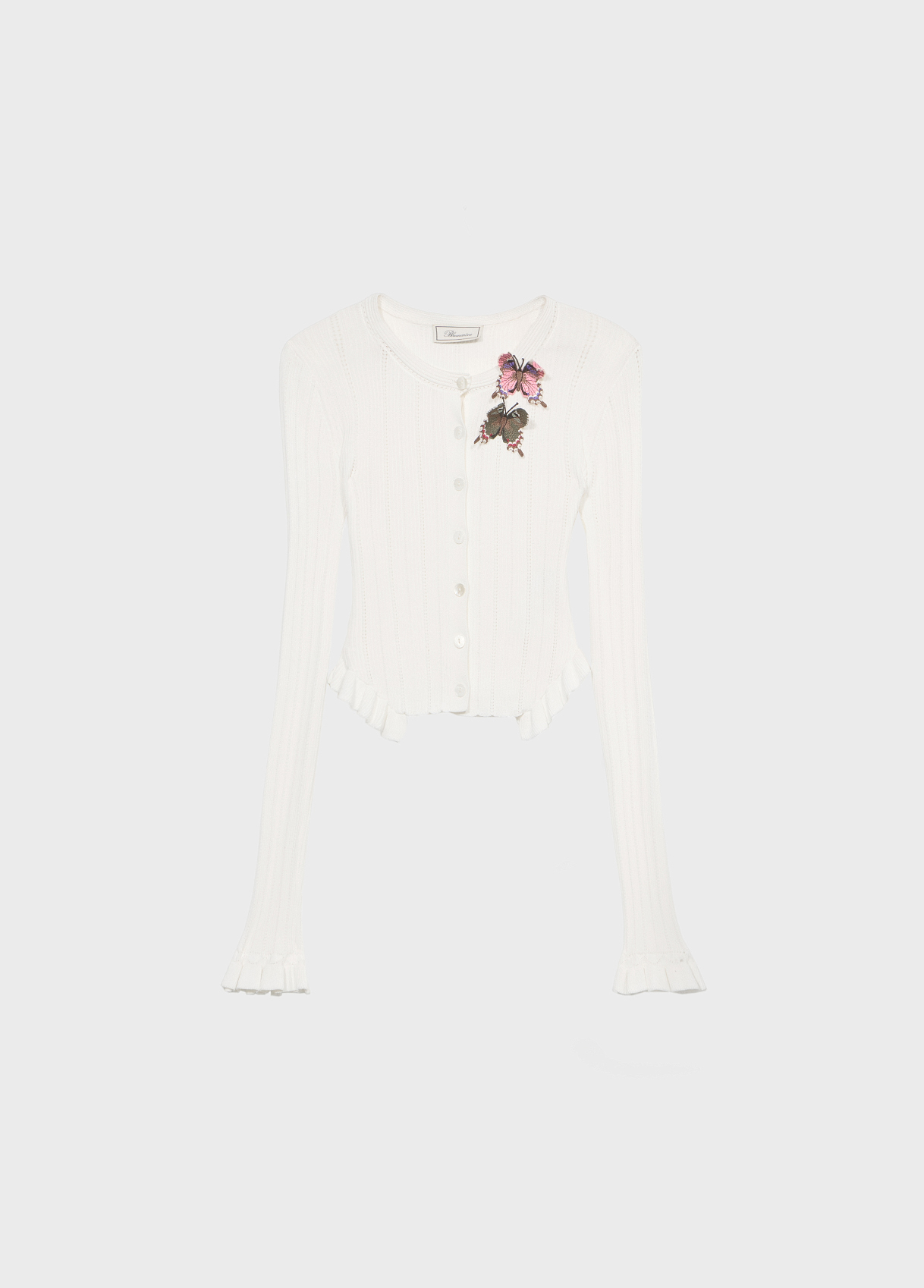 Ribbed Cardigan with Butterflies - Blumarine