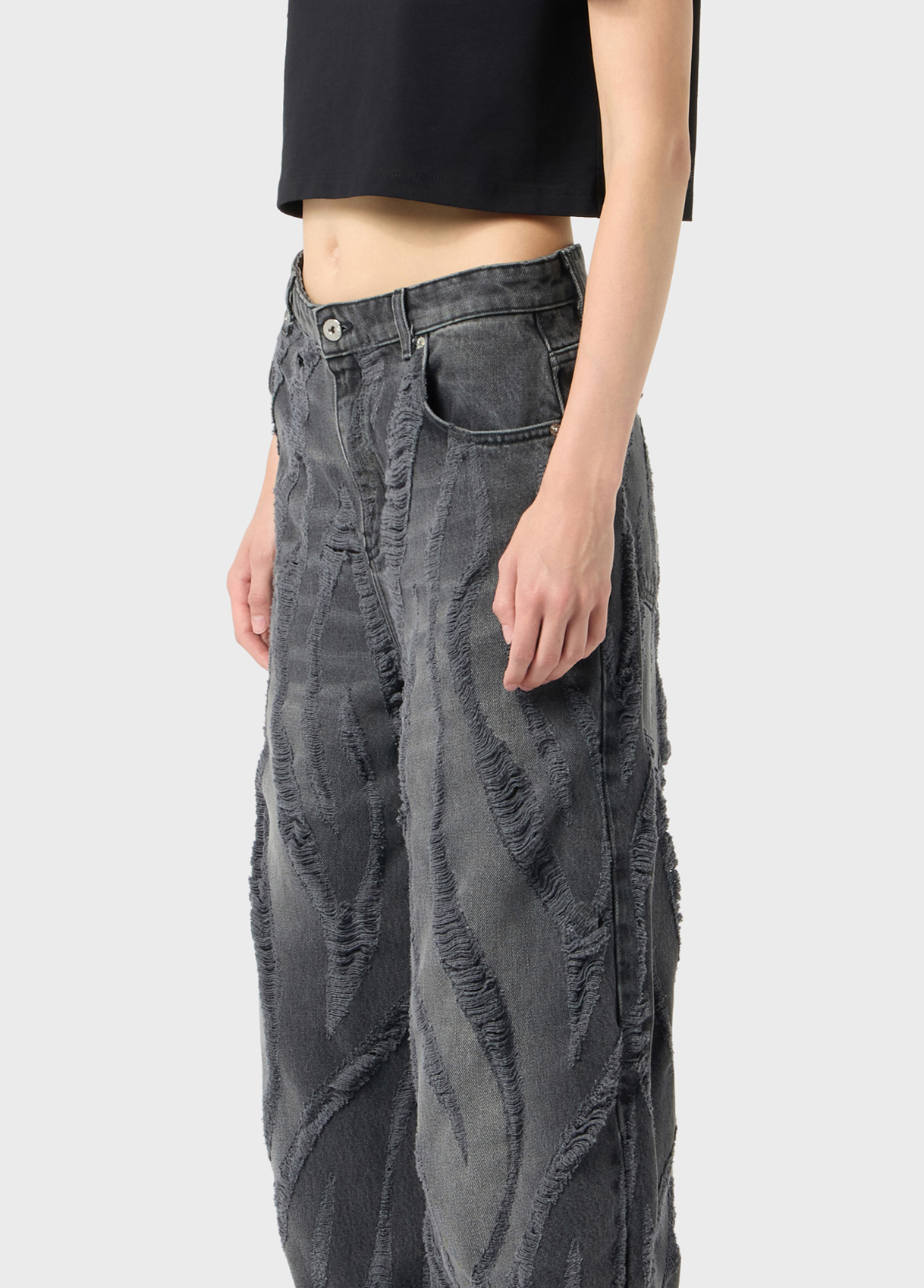Baggy laser-cut denim jeans - Blumarine