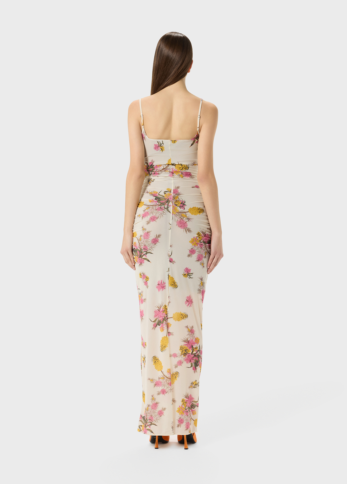off the shoulder chiffon dress A Line Off The Shoulder Chiffon Long Bridesmaid Dress with Slit main image 1