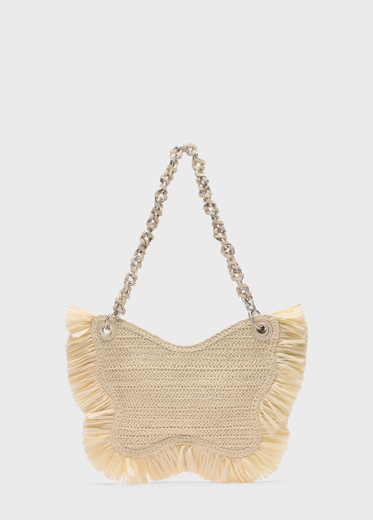 Butterfly raffia shoulder bag - Blumarine