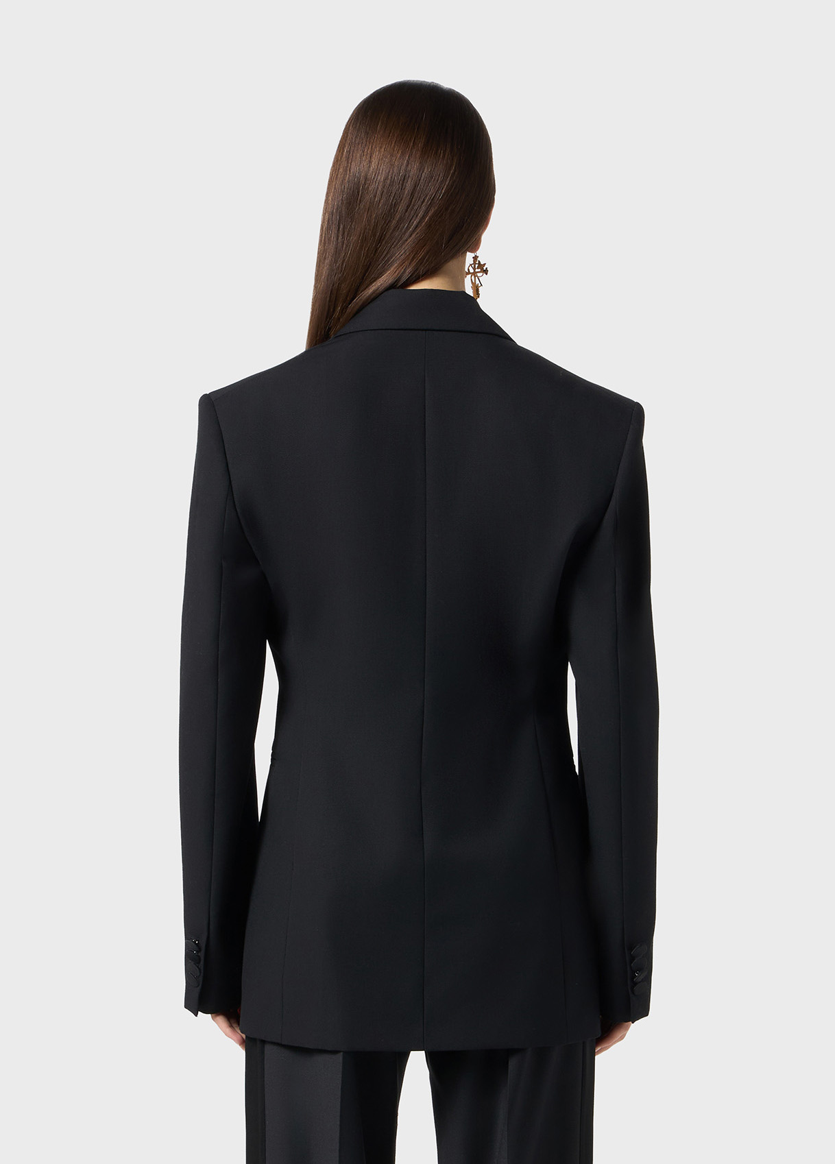 Single-breasted jacket in grain de poudre wool - Blumarine