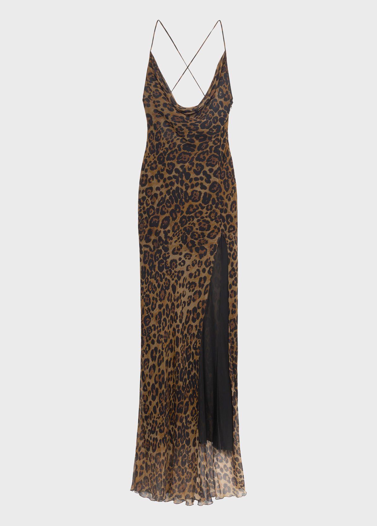 Long dress in printed creponne