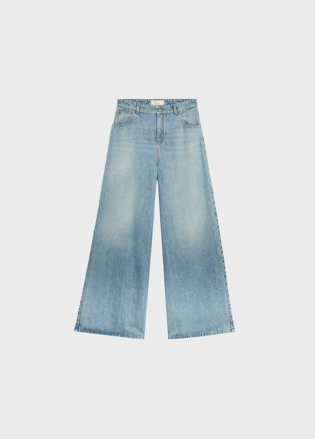Stone-washed superwide-leg denim jeans - Blumarine