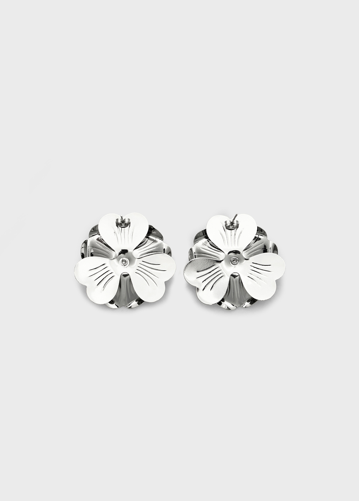 amenoiro★ Metal flower and rhinestone earrings - Blumarine