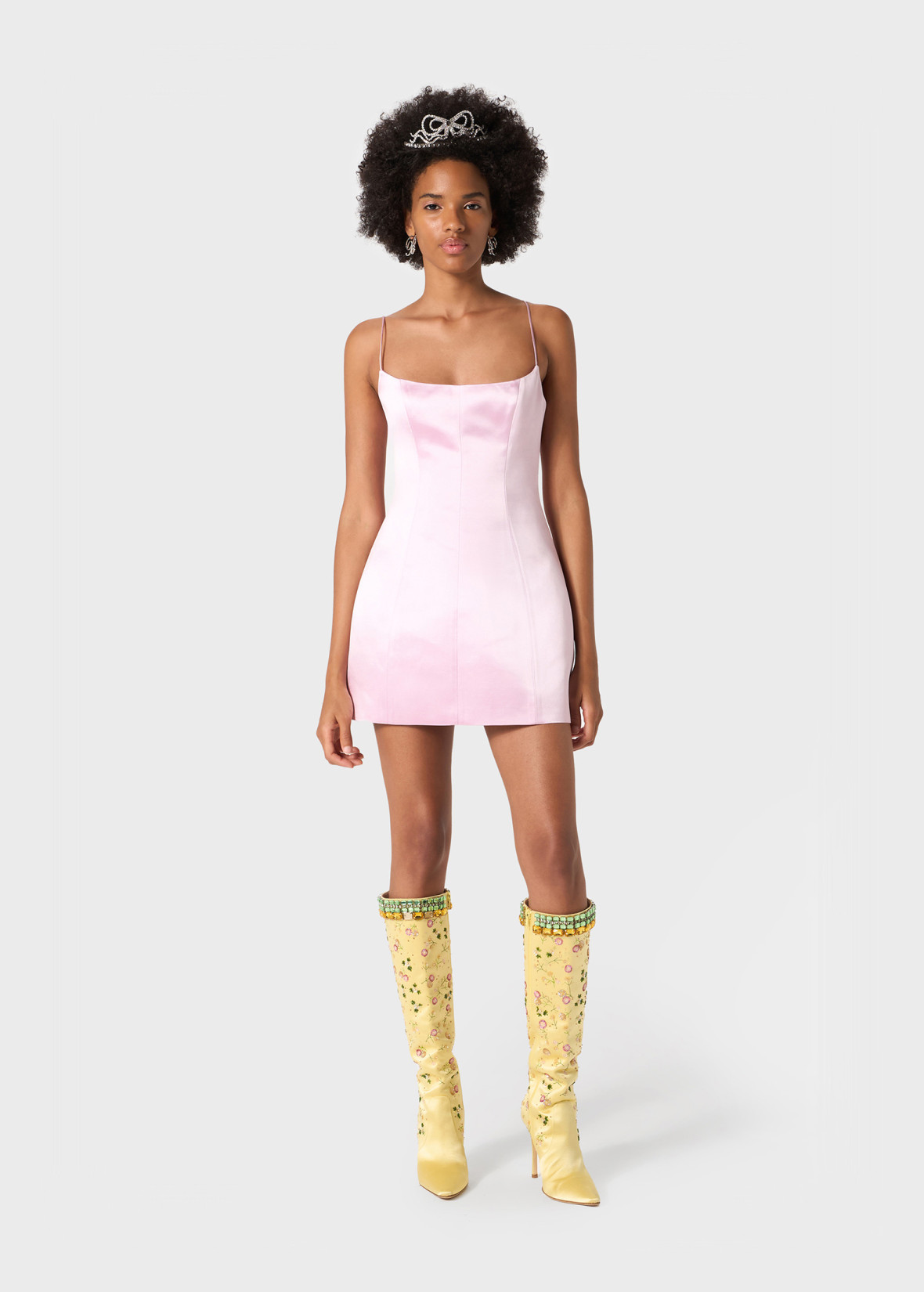 Mini Dress In Duchesse Satin With Shaped Skirt | Blumarine